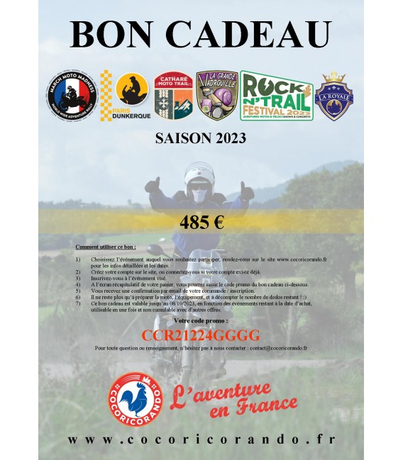 Bon-cadeau 2023 - 485 € - Cocoricorando